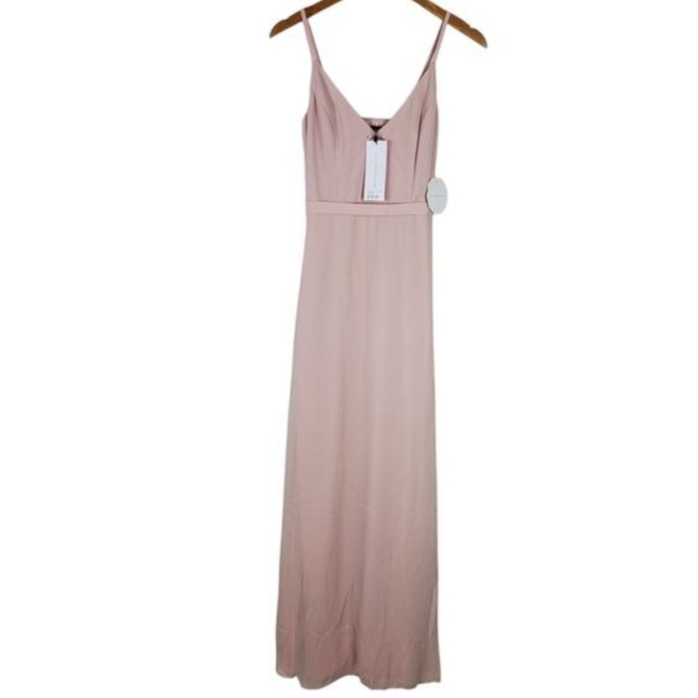 Modcloth Little Mistress Blush Pink Maxi Dress Size 6 US New Bridesmaid Party